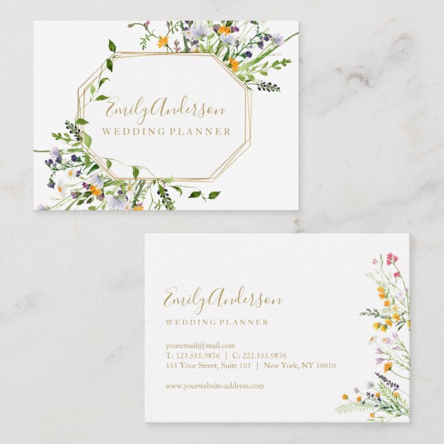 Wildflowers pastel Elegant hello card  (Front/Back)