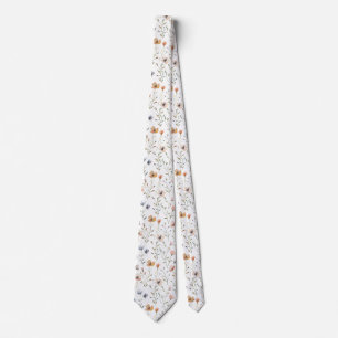 Wildflowers Pattern Cottagecore Tie
