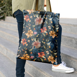 Wildflowers Pattern   Monogram Tote Bag