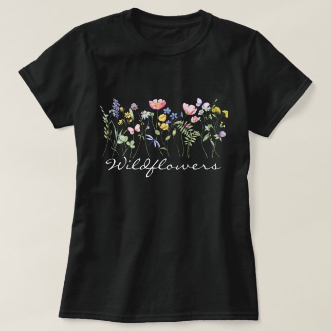  Wildflowers Pattern T-Shirt (Design Front)