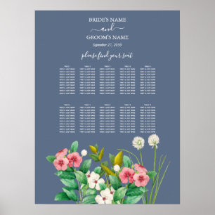 Wildflowers Periwinkle Blue Wedding Seating Chart