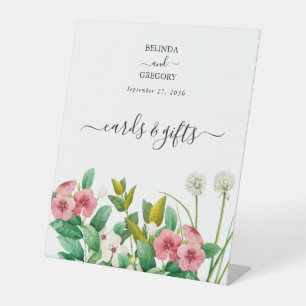 Wildflowers Periwinkle Cards & Gifts Wedding Pedestal Sign
