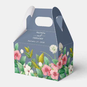 Wildflowers Periwinkle Dusty Blue Wedding   Favour Box
