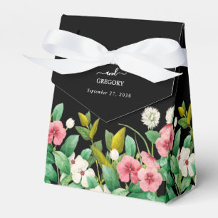 Wildflowers Periwinkle Watercolor Black Wedding   Favour Box