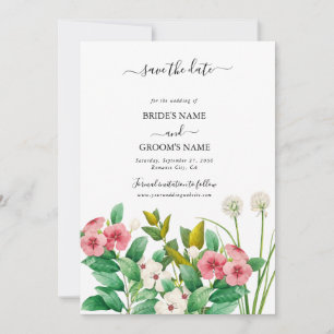 Wildflowers Periwinkle Watercolor Wedding Save The Date