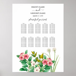 Wildflowers Periwinkle Wedding Seating Chart