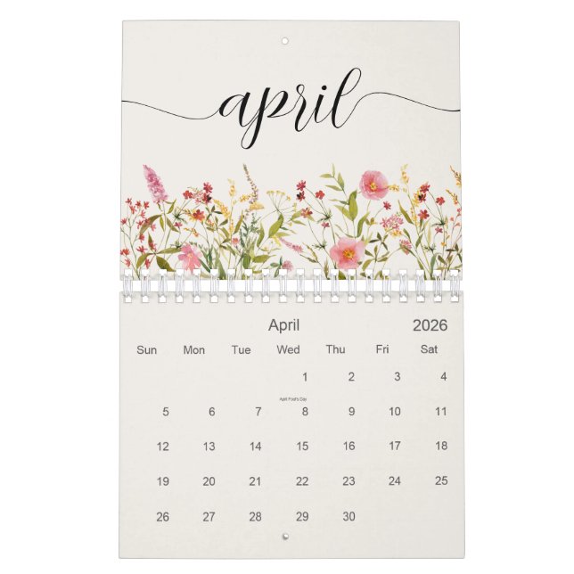 Wildflowers Personalised Calendar (Apr 2026)