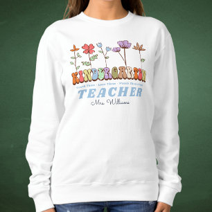Wildflowers Personalised Kindergarten Teacher Name Sweatshirt