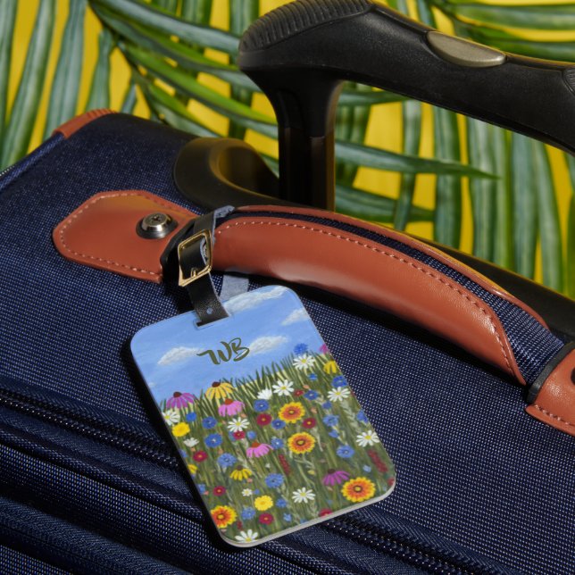 Wildflowers Personalised Luggage Tag (Front Insitu 1)