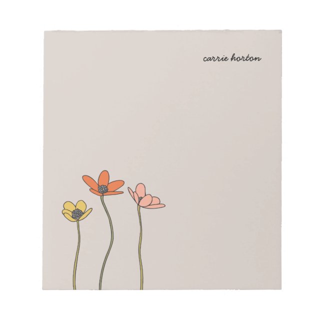 Wildflowers Personalised Notepad (Front)