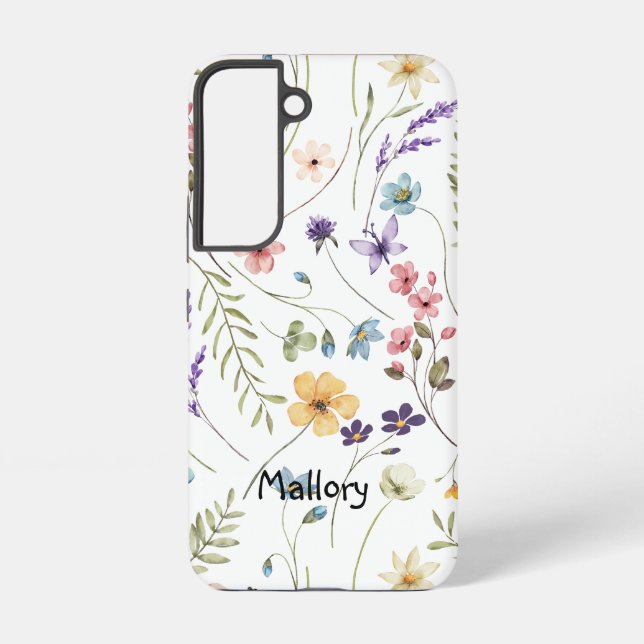 Wildflowers Personalised Samsung Galaxy S22 Case (Back)