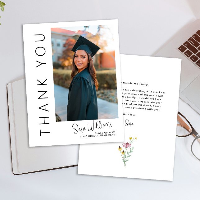 Wildflowers Photo Graduation Thank you (Creator Uploaded)