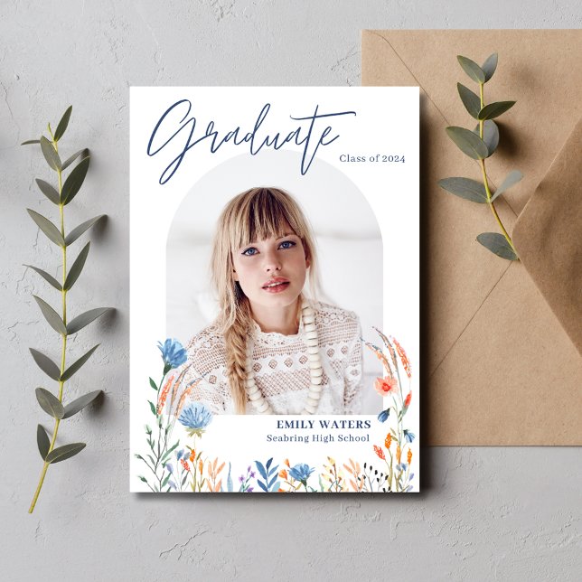 Wildflowers Photo High School Graduation Invitation (Wildflowers Photo High School Graduation Invitation)