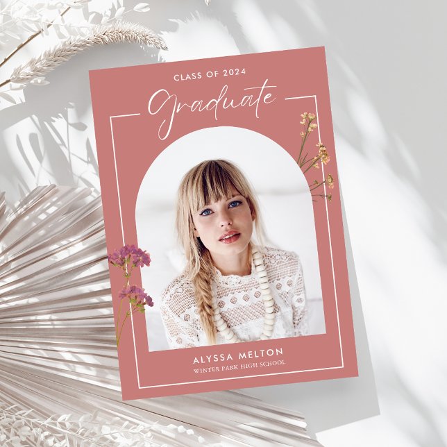 Wildflowers Photo High School Graduation Party  Invitation (Wildflowers Photo High School Graduation Party Invitation)