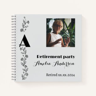Wildflowers photo retirement grey guest book