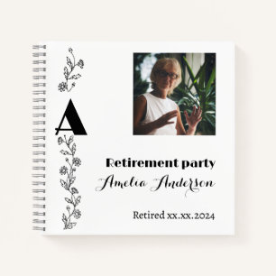 Wildflowers photo retirement white guest book