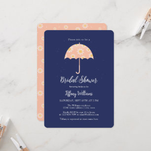 Wildflowers Pink Floral Umbrella Bridal Shower Invitation