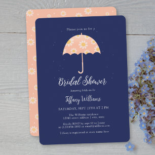 Wildflowers Pink Floral Umbrella Bridal Shower Invitation