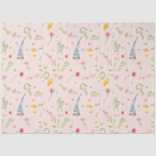 Wildflowers Pink Floral Yellow Flowers Decoupage Tissue Paper