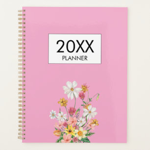 Wildflowers Pink Personalized Planner