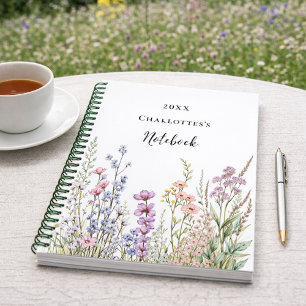 Wildflowers pink purple blue notebook