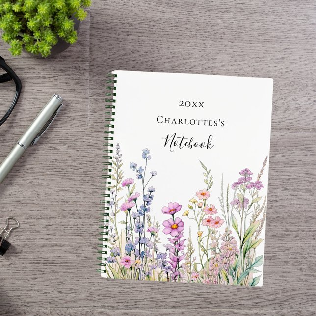 Wildflowers pink purple blue notebook (Creator Uploaded)