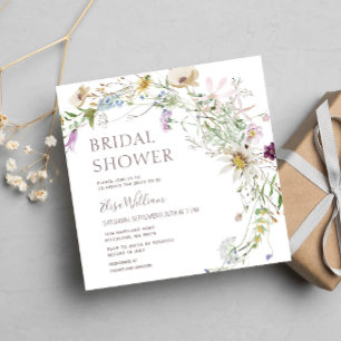 Wildflowers Pink & Purple Floral Bridal Shower   Invitation