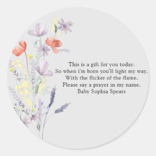 Wildflowers - Prayer candle label