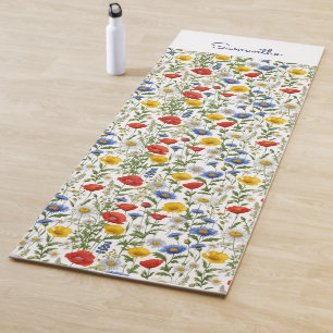 Wildflowers Pretty Chic Colourful Elegant Custom Yoga Mat