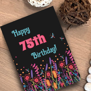 Wildflowers Pretty Customisable Age Birthday Card