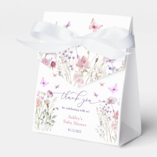Wildflowers Purple Butterfly Baby Shower Thank You Favour Box
