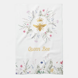 wildflowers  queen bee tea towel