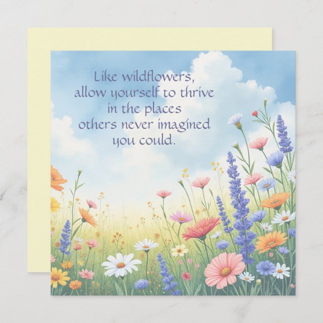Wildflowers & Quote 	 Card (Front/Back)
