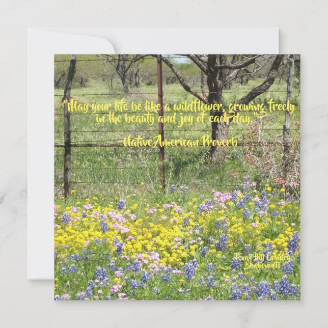 Wildflowers Quote Note Card (Front)