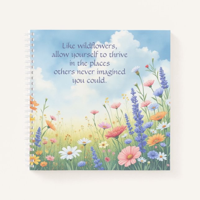 Wildflowers & Quote 	 Notebook (Front)