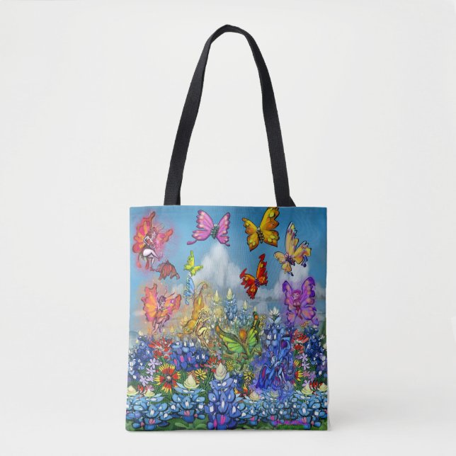 Wildflowers Rainbow of Faeries Tote Bag (Front)