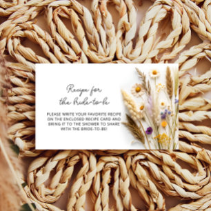 Wildflowers Recipe for the Bride to Be Enclosure Card