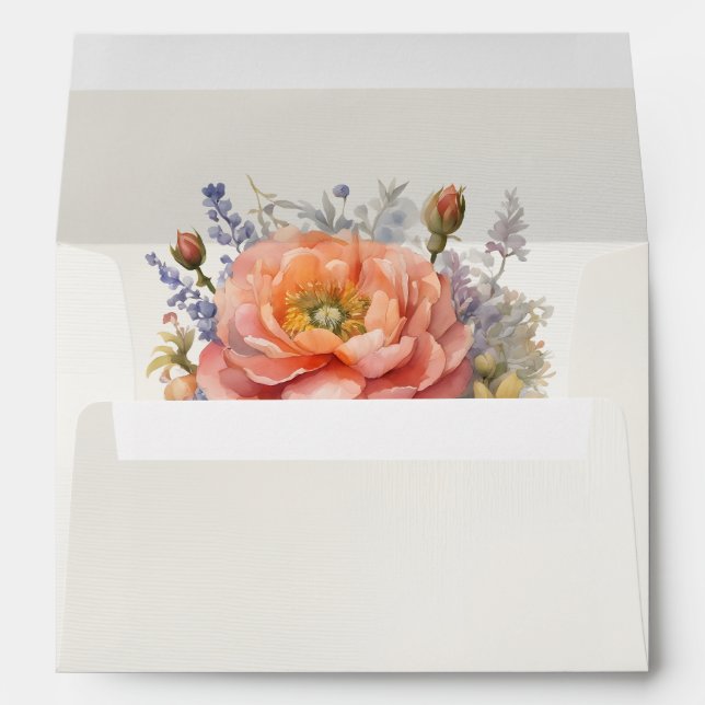 Wildflowers & Ribbon - Cream Envelope (Back (Bottom))