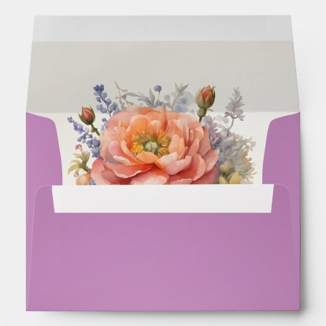 Wildflowers & Ribbon - Lavender Envelope (Back (Bottom))