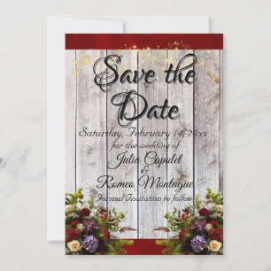 Wildflowers, Ribbon & Lights - Red Save The Date