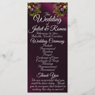 Wildflowers & Ribbon - Purple Wedding Programme