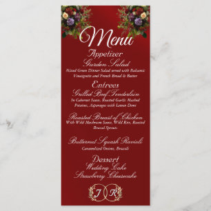 Wildflowers & Ribbon - Red Wedding Menu