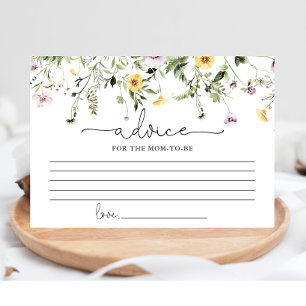 Wildflowers romantic floral Advice for mum parents Enclosure Card