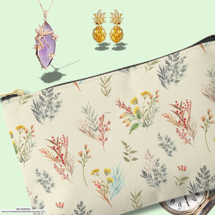 Wildflowers Romantic rustic vintage background Accessory Pouch