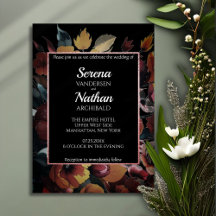 Wildflowers Rose Gold Classic Wedding Invitation