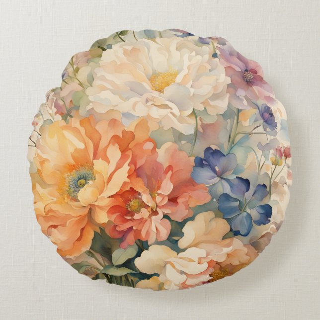 wildflowers round pillow (Front)