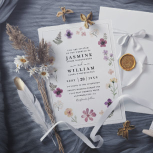 Wildflowers Rustic Elegant Modern Chic Wedding Invitation