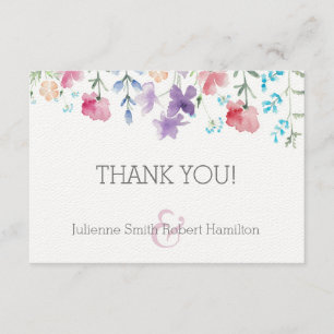 Wildflowers Rustic Floral Wedding Thank You Card
