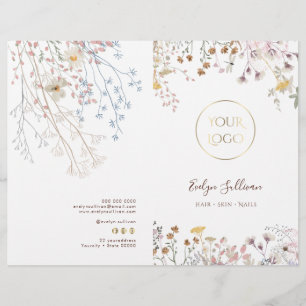 Wildflowers service menu brochure