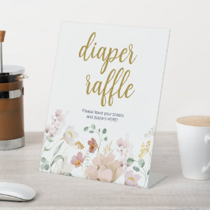 Wildflowers Shower Diaper Raffle Sign